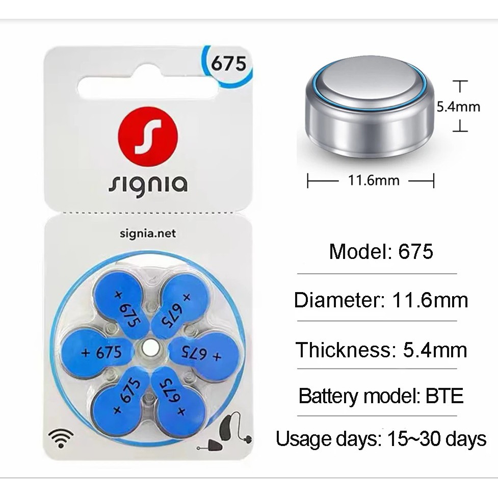 Pin máy trợ thính Signia Size 675 Chính hãng | Shopee Việt Nam