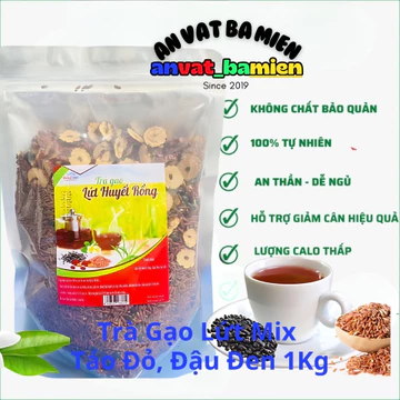 Trà giảm cân, trà gạo lứt mix táo đỏ đậu đen, trà dưỡng nham, giảm cân thanh nhiệt mát gan, túi 1kg