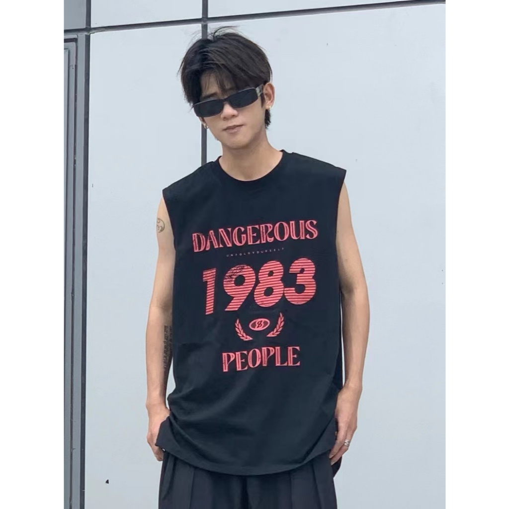 Áo TankTop Nam Nữ RedLabel In Họa Tiết 1983, Áo Ba Lỗ Sát Nách Nam Nữ Cotton Cá Tính TT3