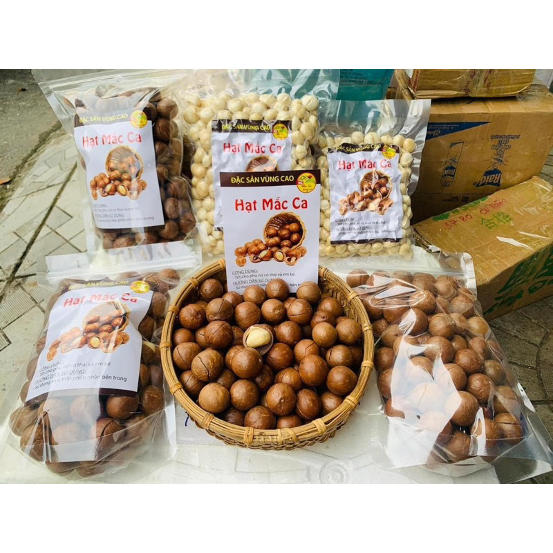 500gr Hạt Macca Lai Châu nhà trồng size A (hạt macca sấy nứt vỏ,hạt đều đẹp giòn,thơm,không hôi dầu)