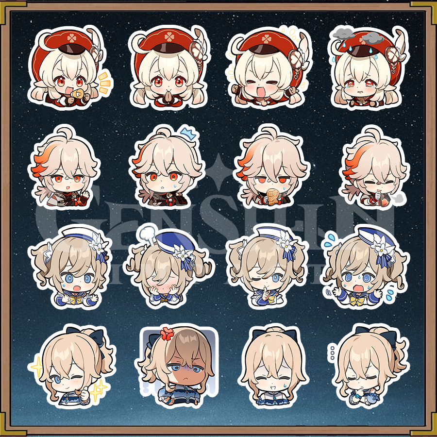 【Genshin impact】Set 16 sticker nhân vật Barbara, Jean, Kazuha, Klee ...