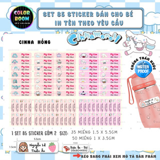 [ MẪU CINNAMOROLL] Set 85 Sticker Dán Đồ Dùng Cho Bé In theo yêu cầu - PVC chống thấm -Colorboomshop