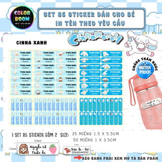 [ MẪU CINNAMOROLL] Set 85 Sticker Dán Đồ Dùng Cho Bé In theo yêu cầu - PVC chống thấm -Colorboomshop