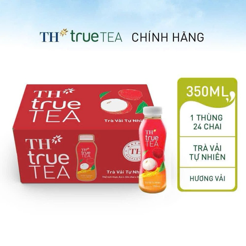 Thùng 24 chai Trà Vải Tự Nhiên – TH true TEA chai 350ml | Shopee Việt Nam