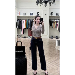 Áo Nhúng Xoắn KIm Cương Tay Dài Dáng Ôm