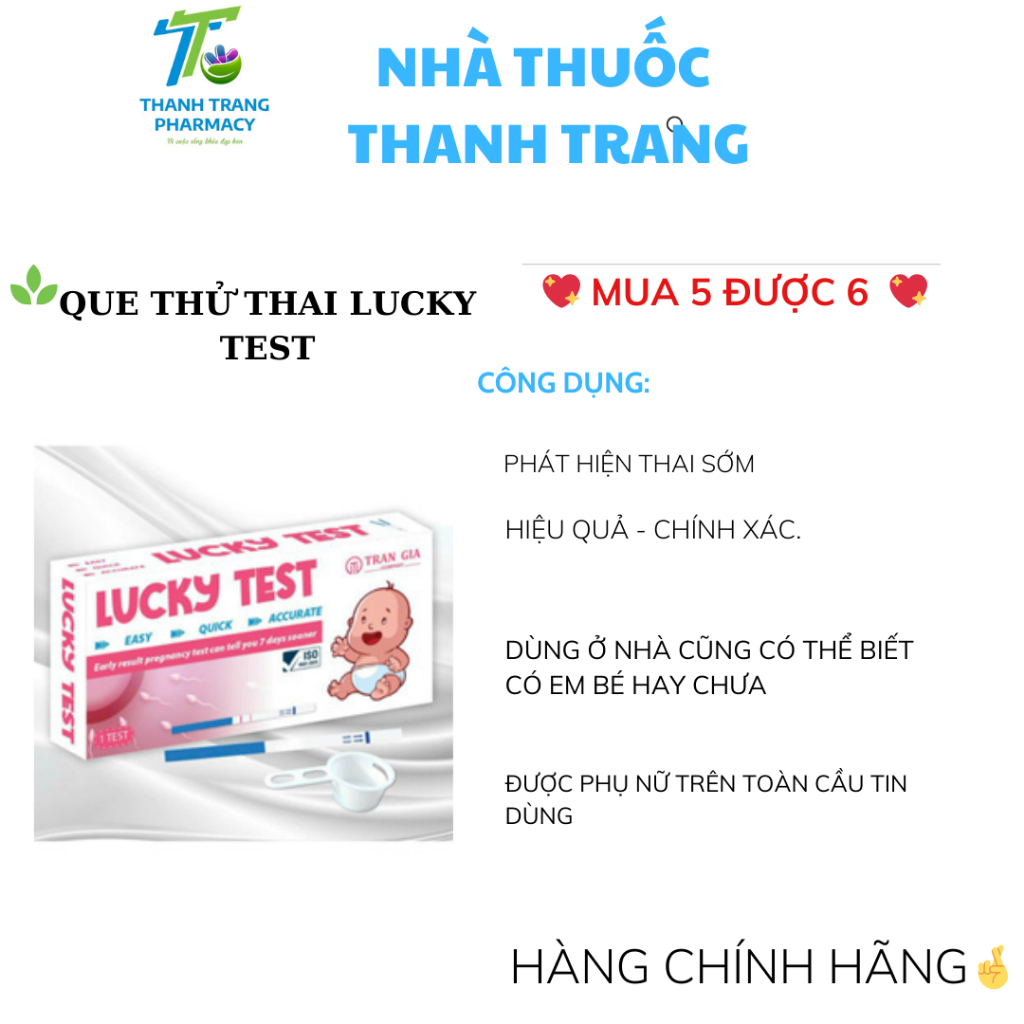 [MUA 5 ĐƯỢC 6] QUE THỬ THAI LUCKY TEST PHÁT HIỆN MANG THAI SỚM ,HIỆU ...