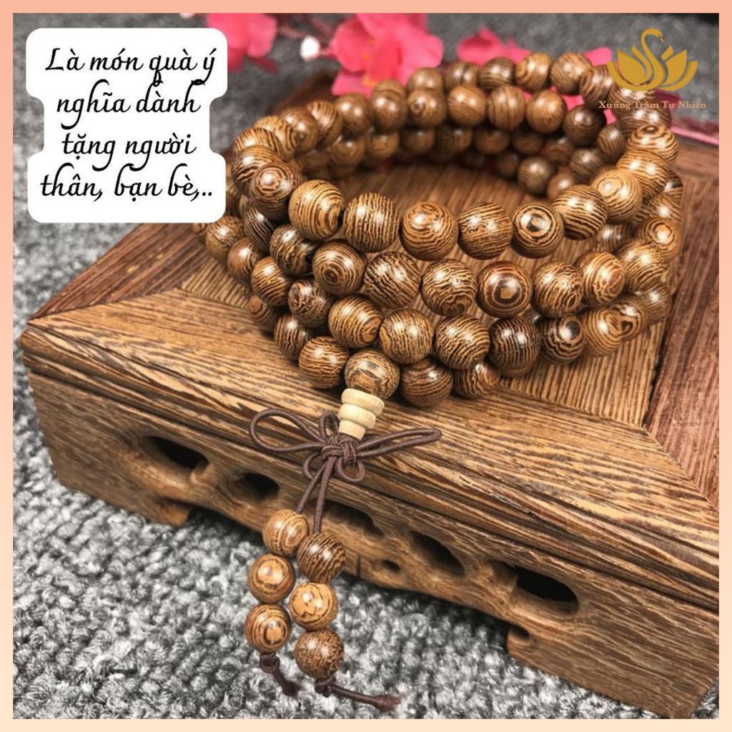 Vòng Tay Chuỗi 108 Hạt Gỗ Mun Đuôi Công Dành Cho Nam Nữ Phong Cách Trẻ Trung, Thanh Lịch