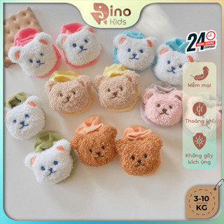 Tất gấu cổ ngắn 3D bé trai, bé gái 3-10kg. Tất thú tập đi, có đế chống trơn trượt. Dino Kids