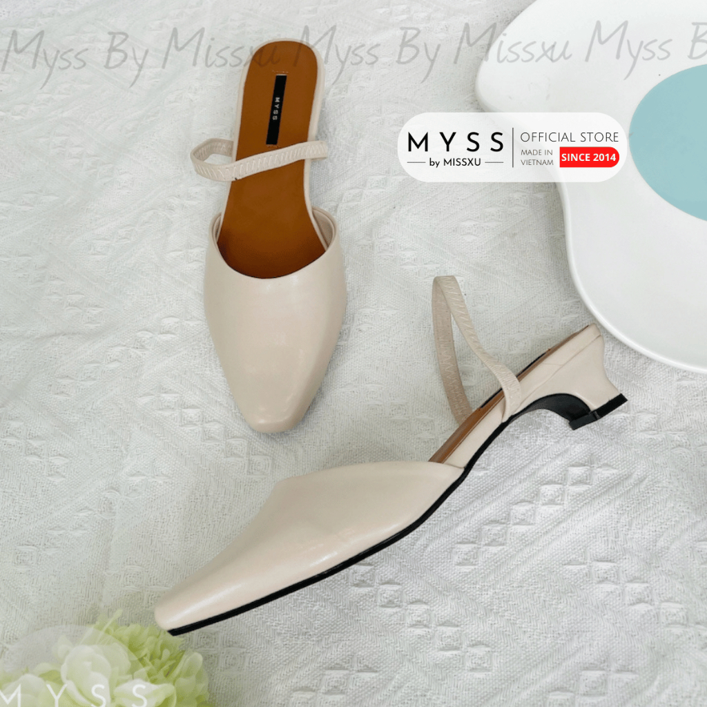 Giày cao gót nữ MYSS mũi vuông quai thun sau 3 cm thời trang - SU132