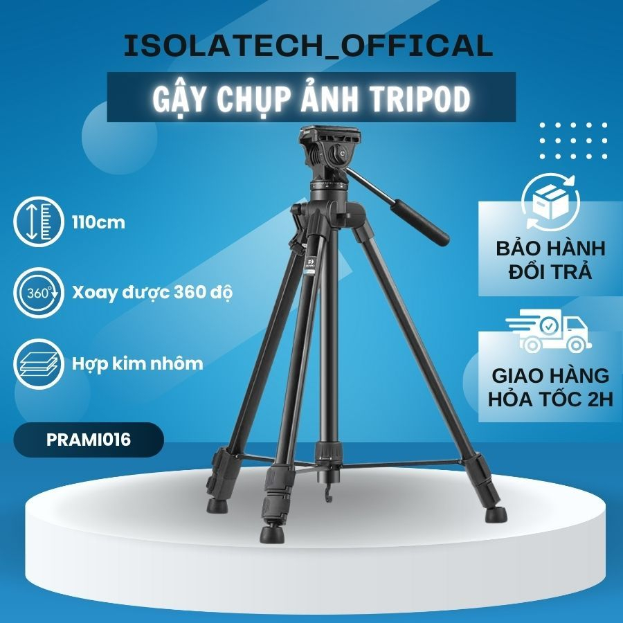Gậy chụp ảnh Tripod PRAMI hợp kim nhôm xoay 360 độ cho những bức ảnh và video chất lượng – PRAMI016