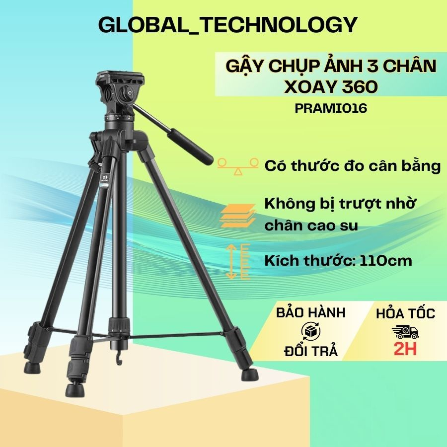 Gậy chụp ảnh 3 chân linh hoạt PRAMI – giải pháp livestream và chụp ảnh chuyên nghiệp – PRAMI016