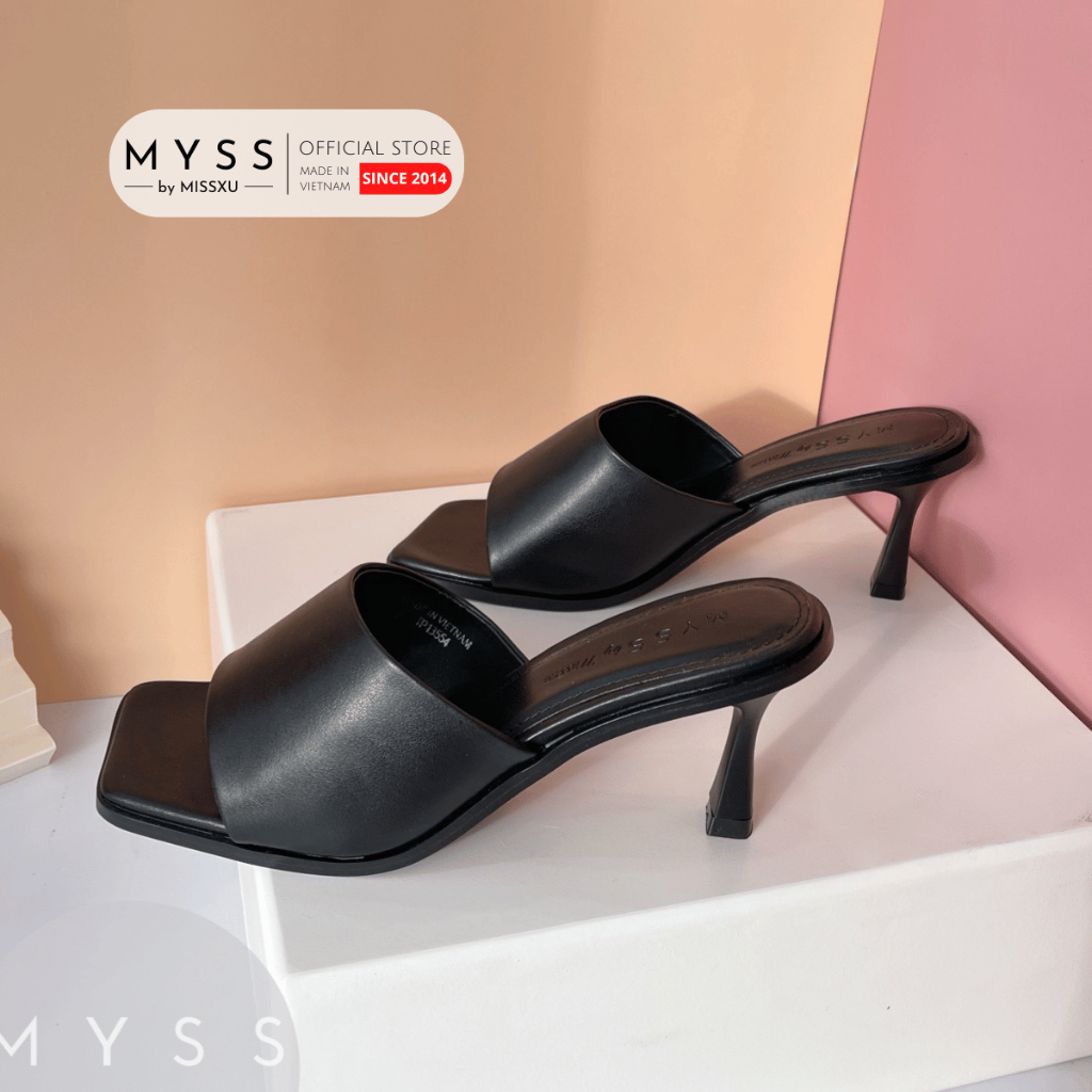 Giày guốc sục nữ MYSS mũi vuông bản ngang 7 cm - SU123