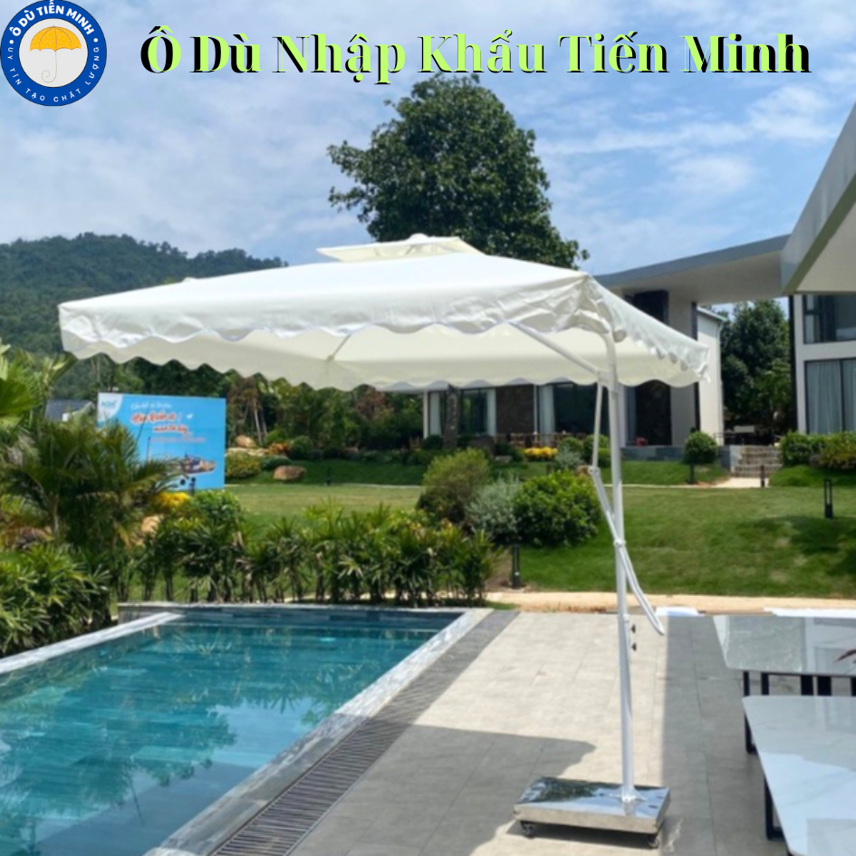 Ô Lệch Tâm 4 Nan 2,5x2,5m Che Ngoài Trời Cao Cấp, Nhập Khẩu Chính Hãng có in Logo thương hiệu bảo hành 6 tháng