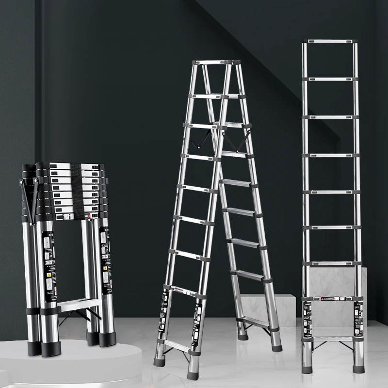 HDEROOM Thang Rút Nhôm Inox Chữ A Thang Inox Gấp Gọn Thẳng Thang Inox ...