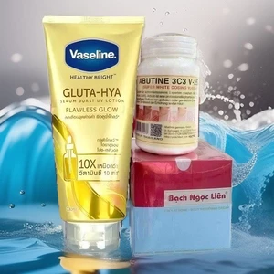 Combo 3 Món = Kem Body Bạch Ngọc Liên + Vaseline 10X Dưỡng ẩm + Kích trắng 3C3 - Trắng nhanh sau 7 ngày