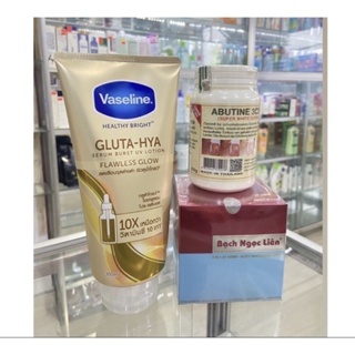 Combo 3 Món = Kem Body Bạch Ngọc Liên + Vaseline 10X Dưỡng ẩm + Kích trắng 3C3 - Trắng nhanh sau 7 ngày