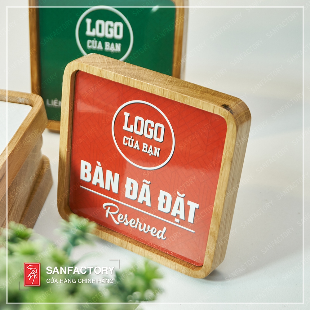 Bảng để bàn Lễ Tân, Đặt Bàn, Bàn Đã Đặt, Reserved – Bảng gỗ mini SAN-DB06