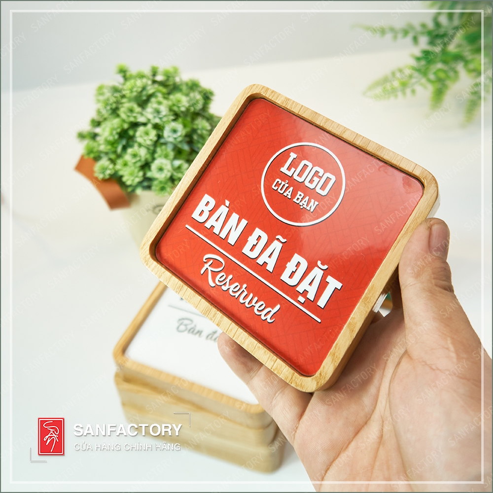 Bảng để bàn Lễ Tân, Đặt Bàn, Bàn Đã Đặt, Reserved – Bảng gỗ mini SAN-DB06