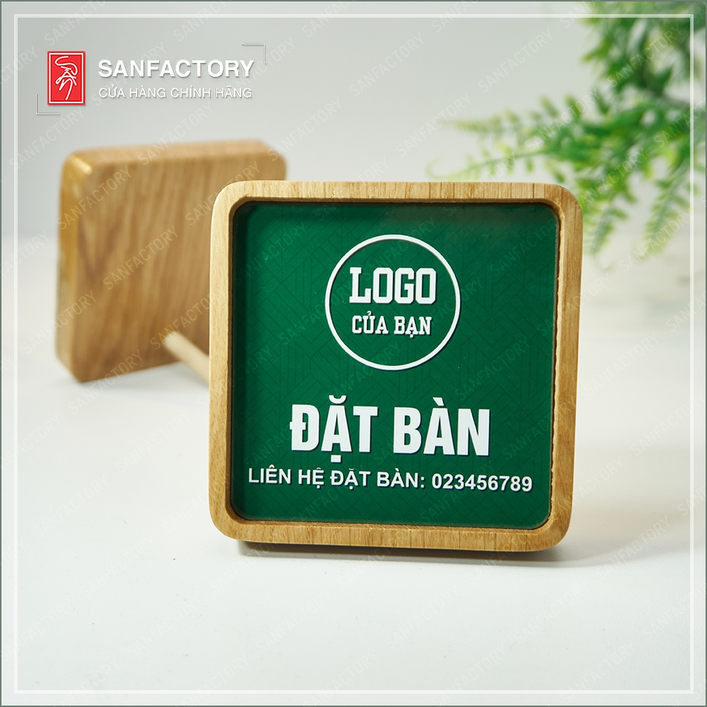 Bảng để bàn Lễ Tân, Đặt Bàn, Bàn Đã Đặt, Reserved – Bảng gỗ mini SAN-DB06