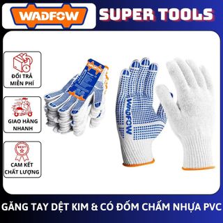 ĐỒ NGHỀ WADFOW Găng tay dệt kim & có đốm chấm nhựa PVC XL WKG1801