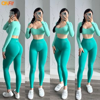 Áo Tập Dài Tay Croptop Nhún Ngực Onfit Nữ Tập Gym Pilates, Yoga, Pickleball OnDevide Long Sleeve AOW24001