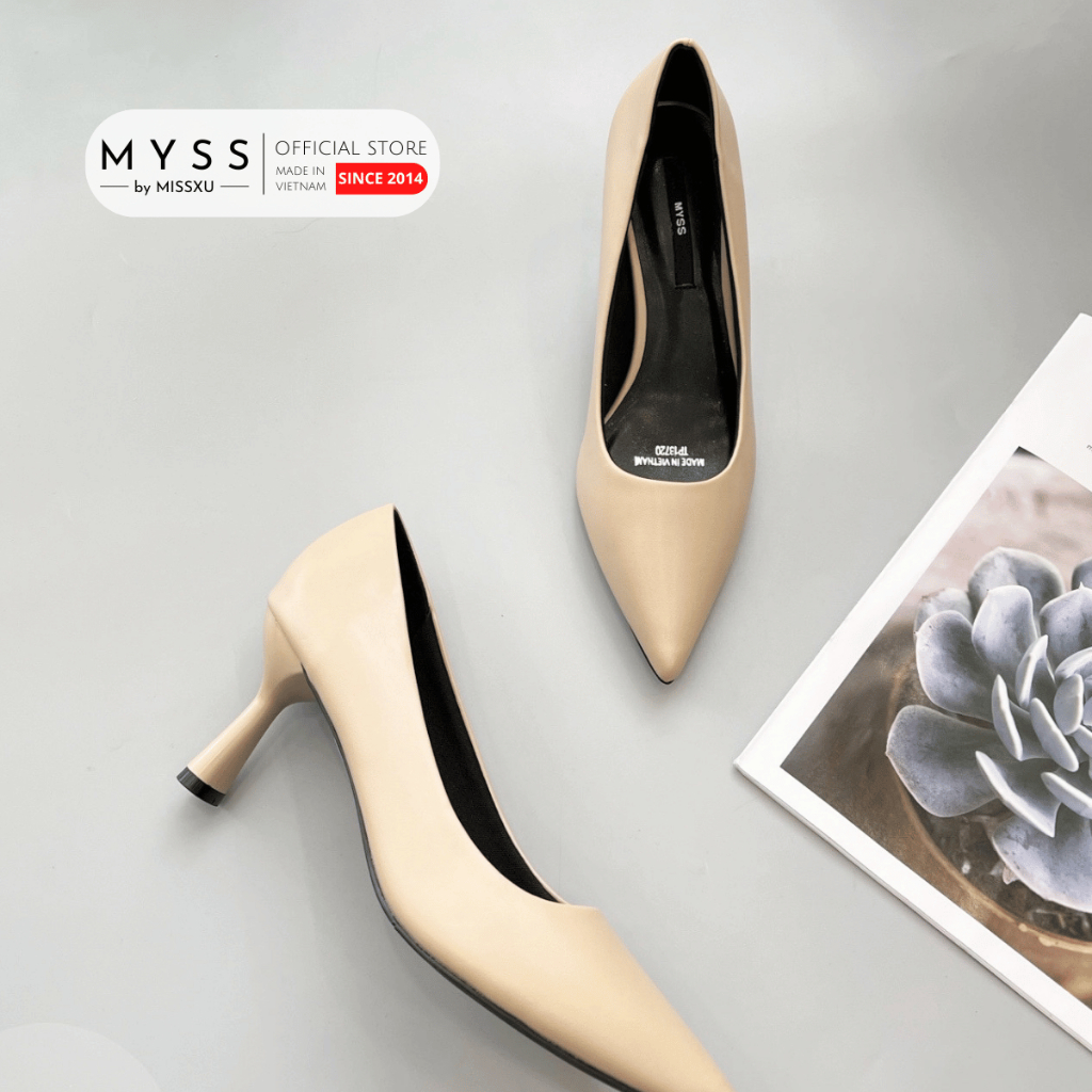 Giày cao gót nữ MYSS mũi nhọn gót loe 7cm cao cấp - CG290