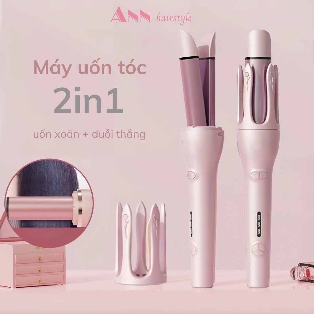 Máy uốn tóc tự động 2in1 chống bỏng mẫu mới Ann Hair Style - trục 