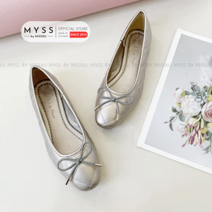 Giày búp bê nữ MYSS mũi tròn phối nơ chần ô thời trang - BB36