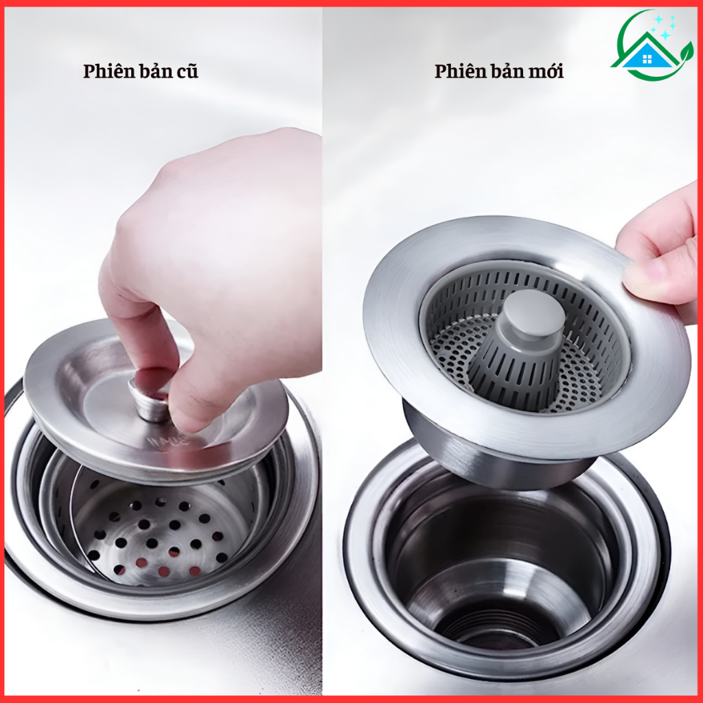 -(mới)Bộ lọc rác bồn rửa bát inox 304 3 in 1 ngăn mùi hôi côn trùng ...