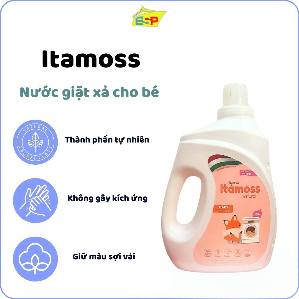 [XẢ HÀNG] Nước giặt xả ITAMOSS hương Hướng dương/Anh đào/Violet dịu nhẹ thơm lâu – Can 3.2kg - date tháng 4-2027