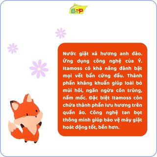 [XẢ HÀNG] Nước giặt xả thảo mộc 2in1 hương nước hoa ITAMOSS nguyên liệu nhập khẩu từ Ý (Can 3.2kg) - date tháng 04/2027