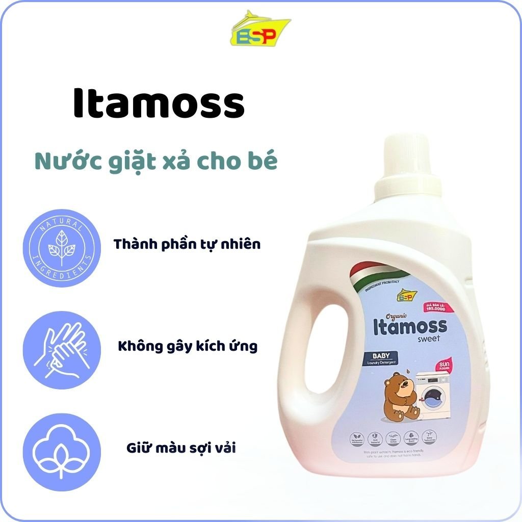 [XẢ HÀNG] Nước giặt xả ITAMOSS hương Hướng dương/Anh đào/Violet dịu nhẹ thơm lâu – Can 3.2kg - date tháng 4-2027