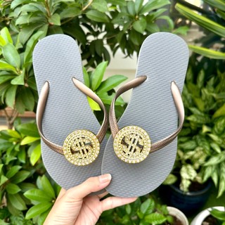 [Mũi Tròn-charm Đồng Tiền] DÉP XỎ NGÓN NỮ GẮN CHARM ĐỒNG TIỀ.N (KHÔNG XOAY) MIX CÙNG 6 MÀU ĐẾ CAO SU ÊM ÁI