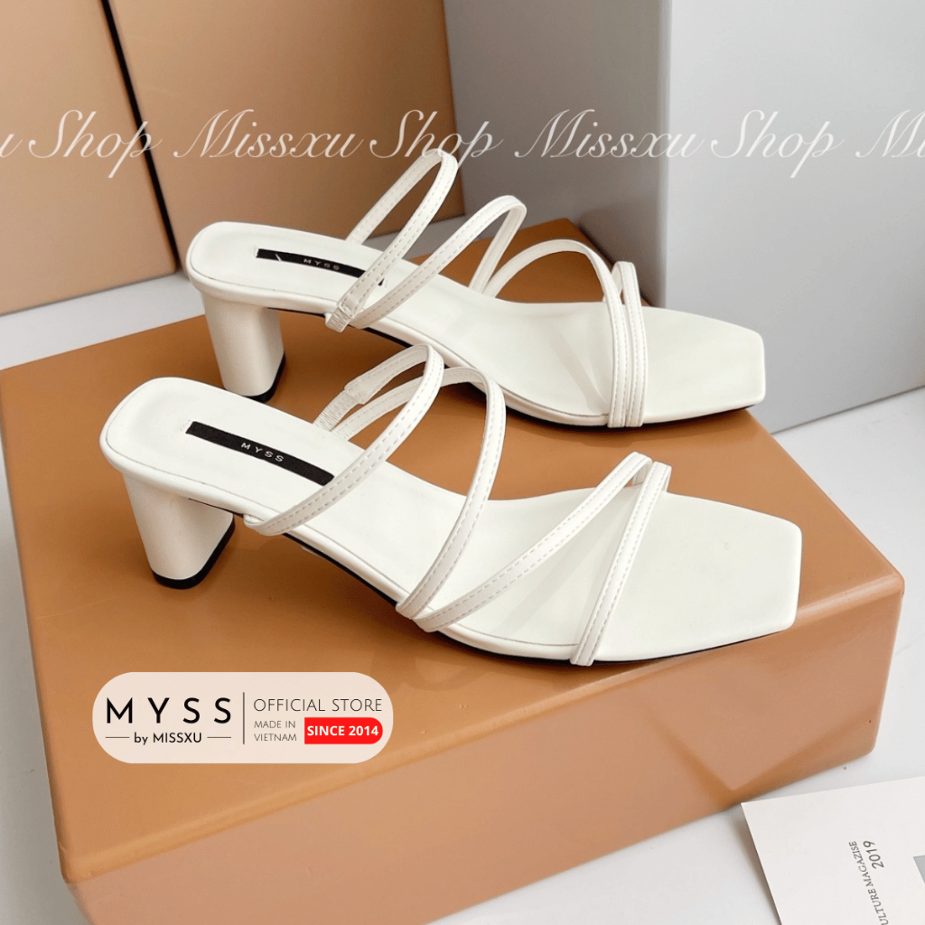Giày guốc nữ MYSS 4 dây ngang gót trụ dẹp 6cm thời trang - SU101