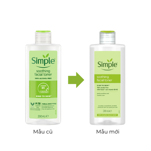 Ảnh Nước Hoa Hồng Không Cồn, Cân Bằng Da Simple Kind To Skin Soothing Facial Toner 200ml 2