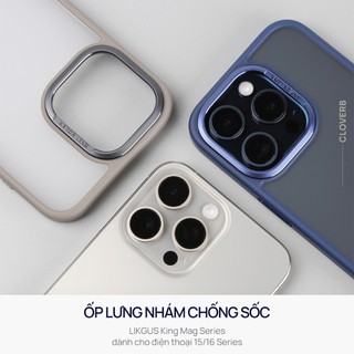 Ốp Lưng Nhám Likgus King cho iPhone 15 Pro Max Chống Sốc Chống Trượt