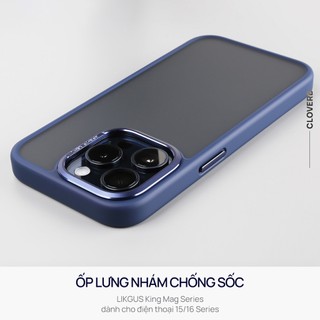 Ốp Lưng Nhám Likgus King cho iPhone 15 Pro Max Chống Sốc Chống Trượt