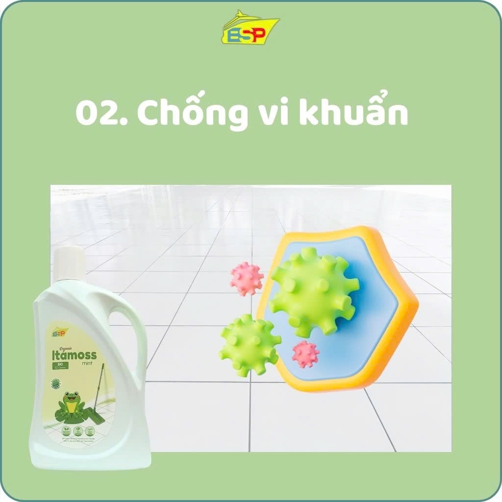 [XẢ HÀNG] Nước lau sàn ITAMOSS hương bạc hà & sả thơm ngát sạch bóng kháng khuẩn – Can 1kg - date tháng 12-2026