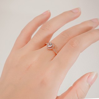 Nhẫn bạc nữ LAMY White Heart Stone Ring 8042 - Bạc cao cấp S925 ALE