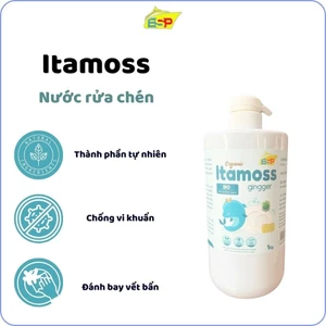 Nước rửa chén ITAMOSS Hương Gừng/Quế/Chanh an toàn cho da tay (Chai 1kg) – Date tháng 12-2026