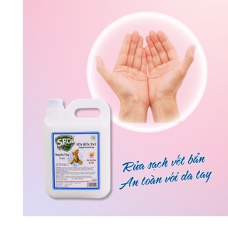 Nước rửa tay S.P.Ca can 5L hương Đào Trắng tạo bọt khử mùi bảo vệ da tay - SPCa000013