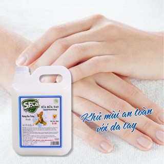 Nước rửa tay S.P.Ca can 5L hương Đào Trắng tạo bọt khử mùi bảo vệ da tay - SPCa000013