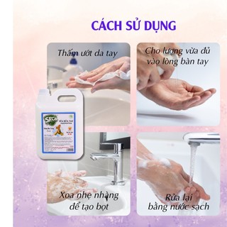 Nước rửa tay S.P.Ca can 5L hương Đào Trắng tạo bọt khử mùi bảo vệ da tay - SPCa000013