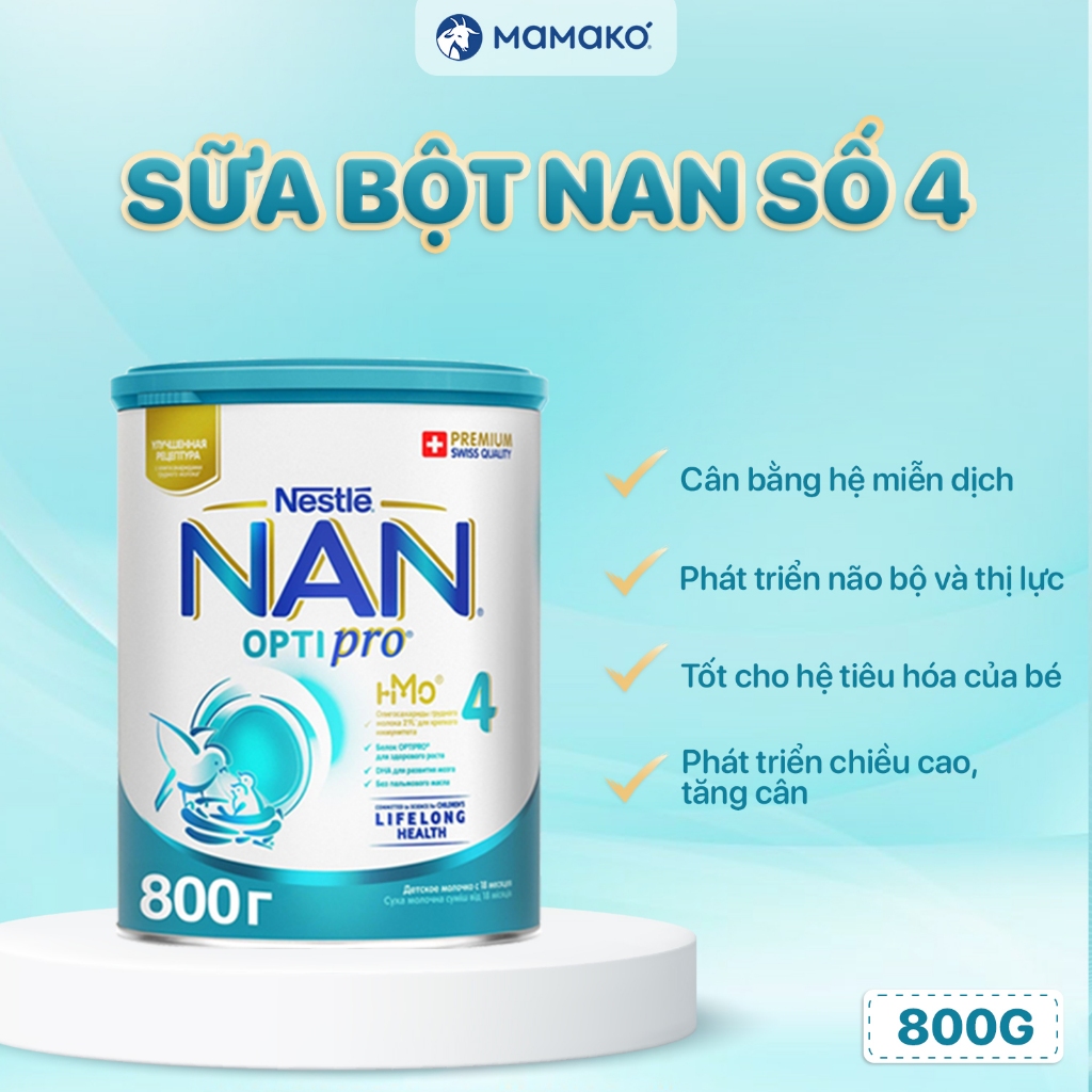Ảnh Sữa Nan Nga HMO Optipro Số 4 Mamako Bổ Sung Dinh Dưỡng Cho Bé >18M Hộp 800g 1