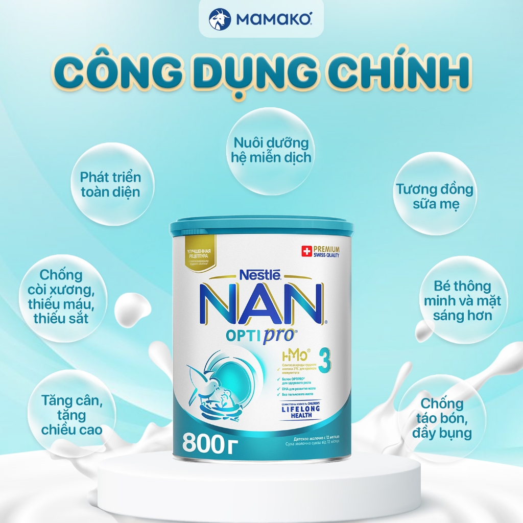 Ảnh Sữa Nan Nga 3  HMO Optipro  Mamako Bổ Sung Dinh Dưỡng Cho Bé Hộp 800g 2