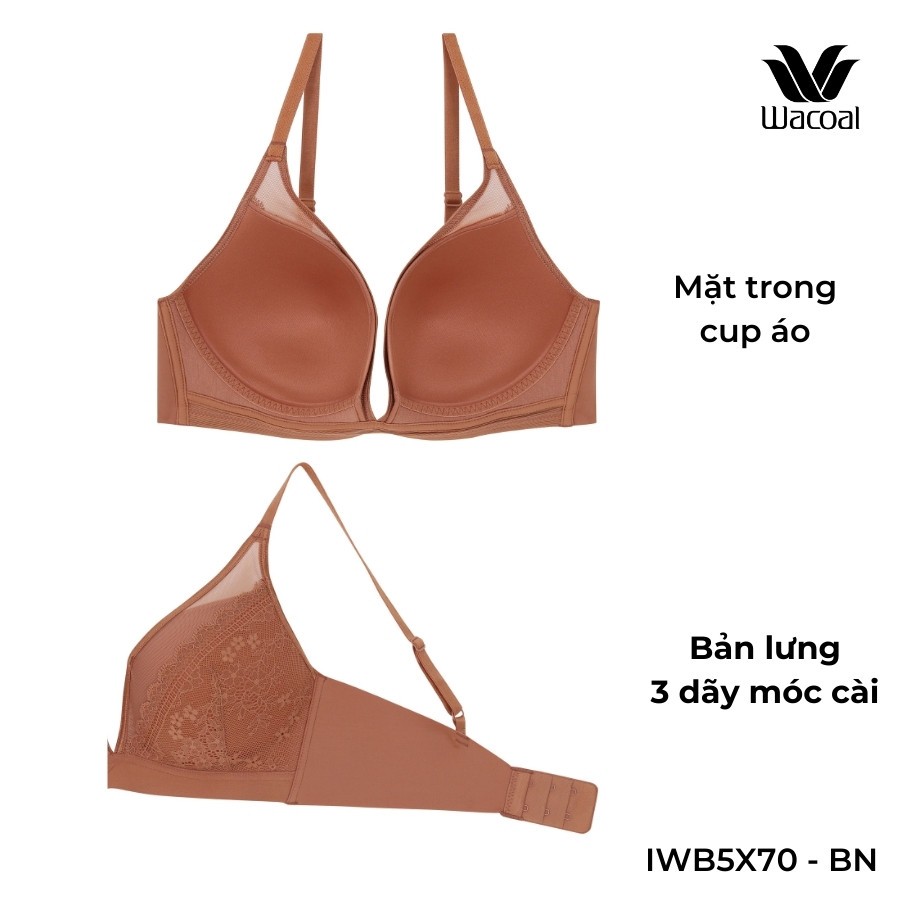 Áo lót Wacoal IWB5X70 Eco Beauty không gọng, mút mỏng 1cm nâng nhẹ thoải mái khoét sâu deep V - WB5X70