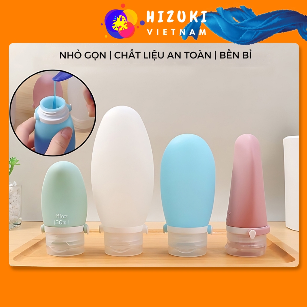 Bộ chiết mỹ phẩm silicone cao cấp tiện lợi nhỏ gọn nhiều kích thước thuận tiền mang theo đi du lịch