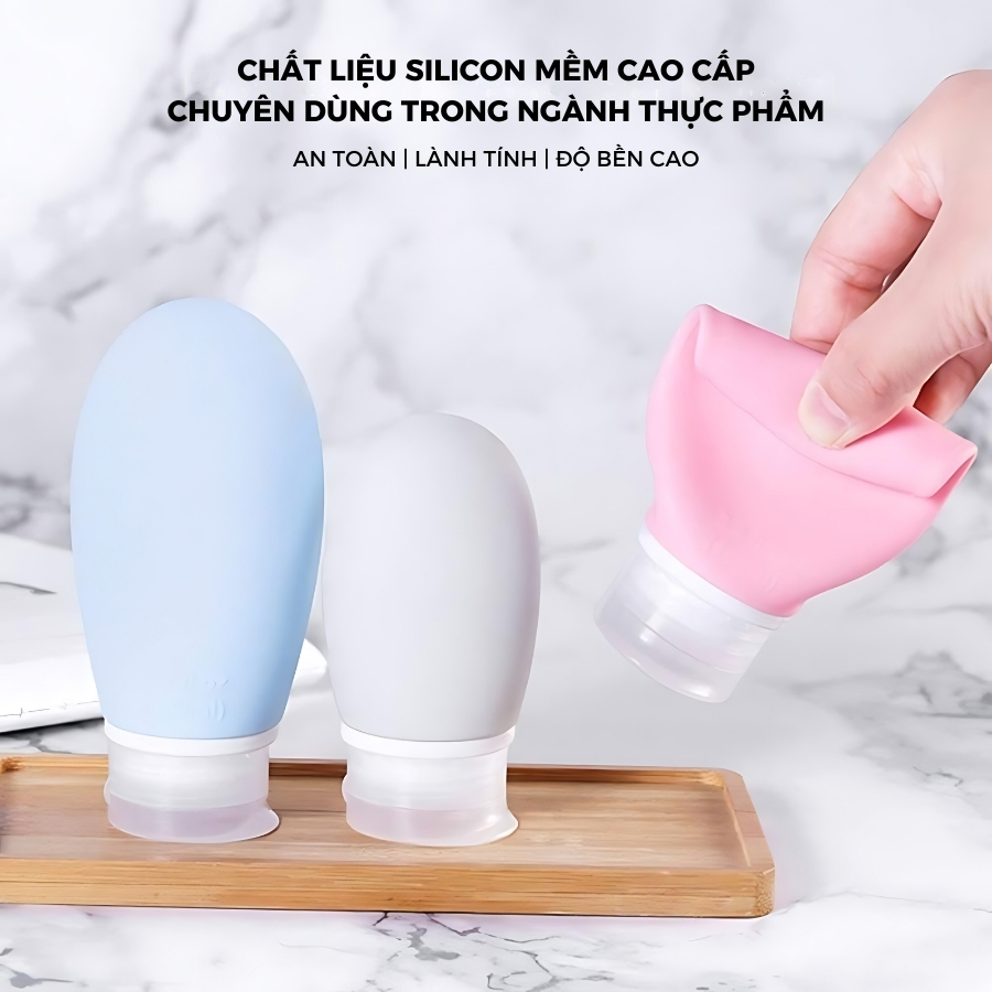 Bộ chiết mỹ phẩm silicone cao cấp tiện lợi nhỏ gọn nhiều kích thước thuận tiền mang theo đi du lịch