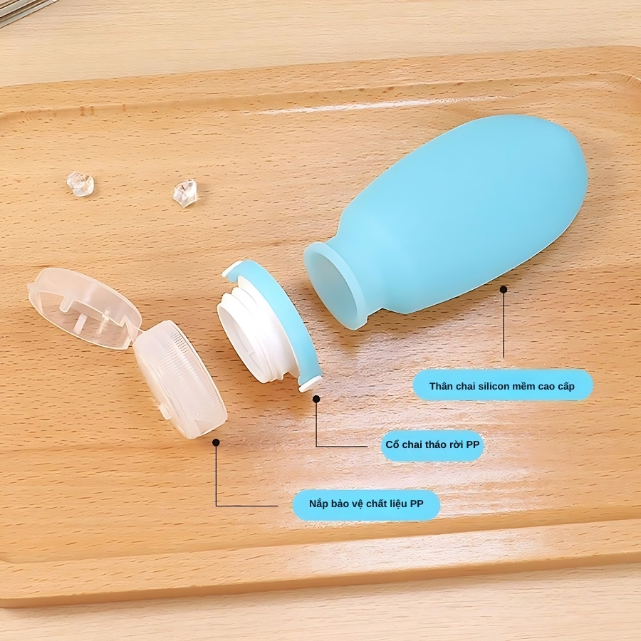 Bộ chiết mỹ phẩm silicone cao cấp tiện lợi nhỏ gọn nhiều kích thước thuận tiền mang theo đi du lịch
