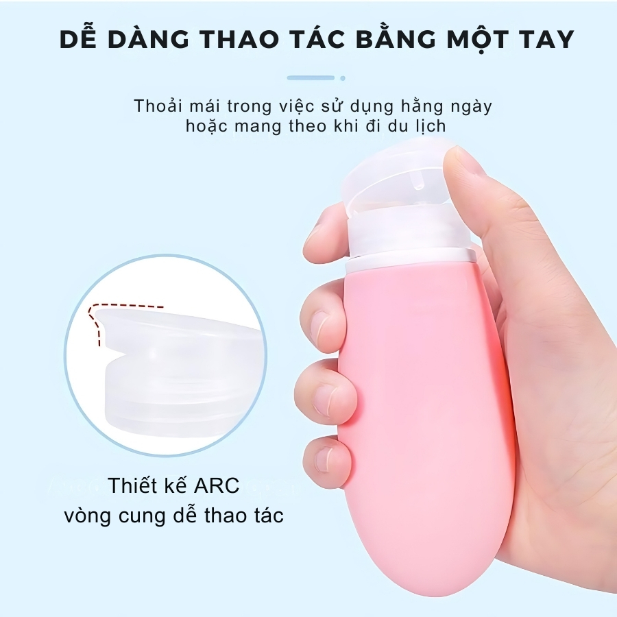 Bộ chiết mỹ phẩm silicone cao cấp tiện lợi nhỏ gọn nhiều kích thước thuận tiền mang theo đi du lịch